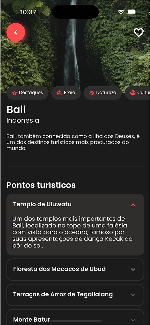 Tela do app: feed